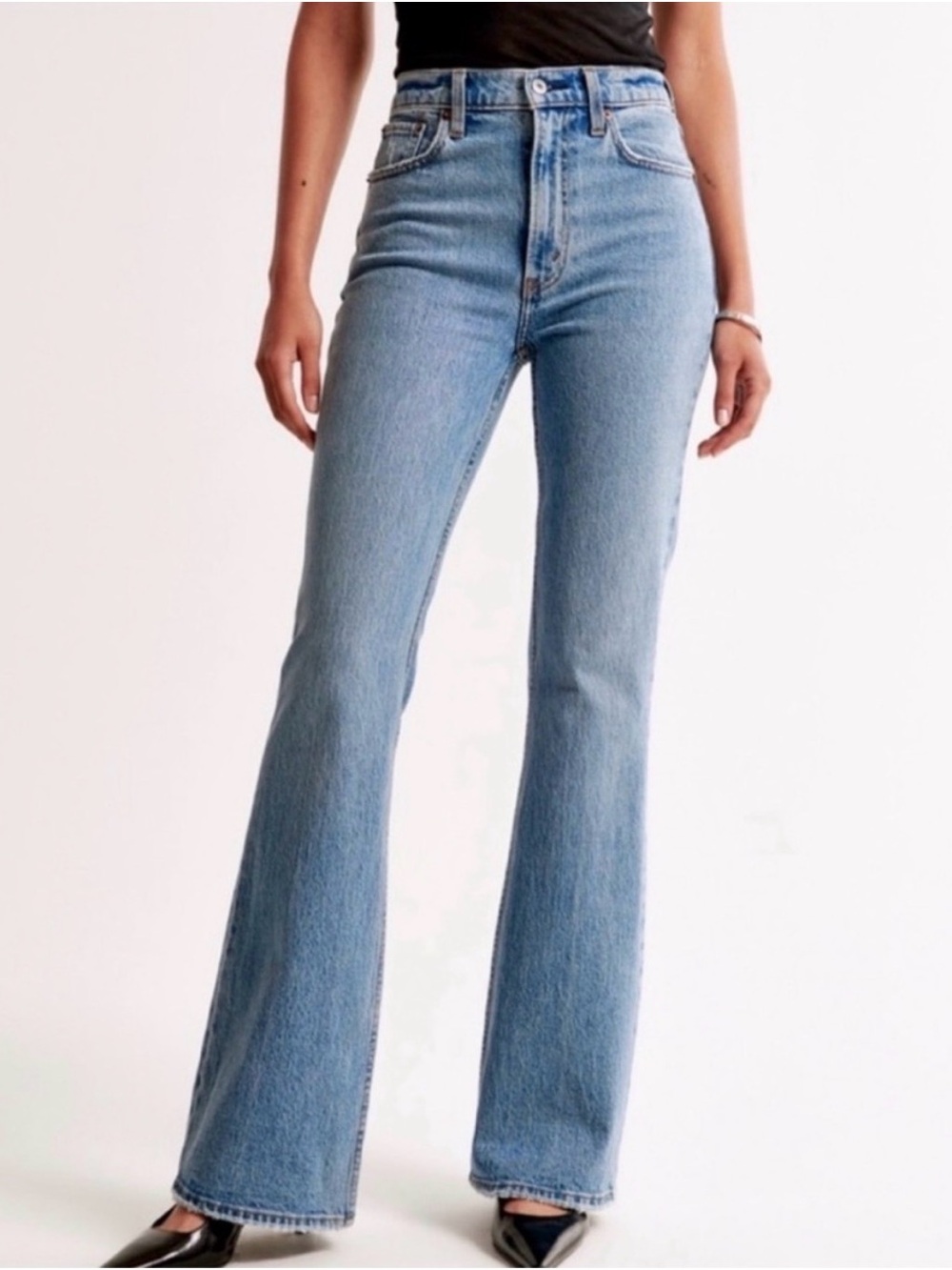 Abercrombie & Fitch Light Blue High-Rise Flare Jeans